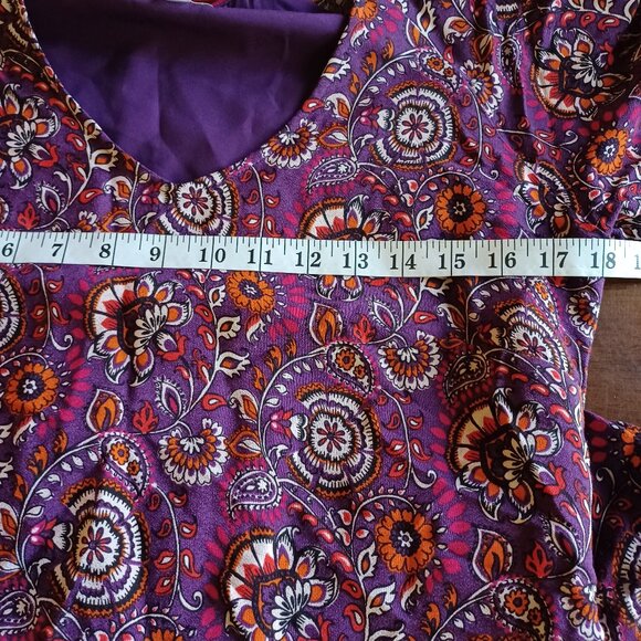 Garnet Hill Floral Drop Waist Dress, 3/4 Sleeve, Lined, Size 04 - Picture 5 of 8
